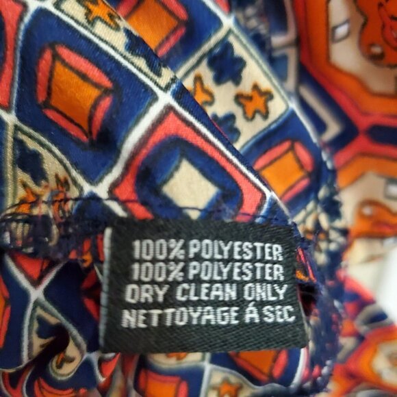 Tolani Size S tunic top Blouse swim coverup colorful Boho orange blue 3/4 sleeve - Picture 6 of 7